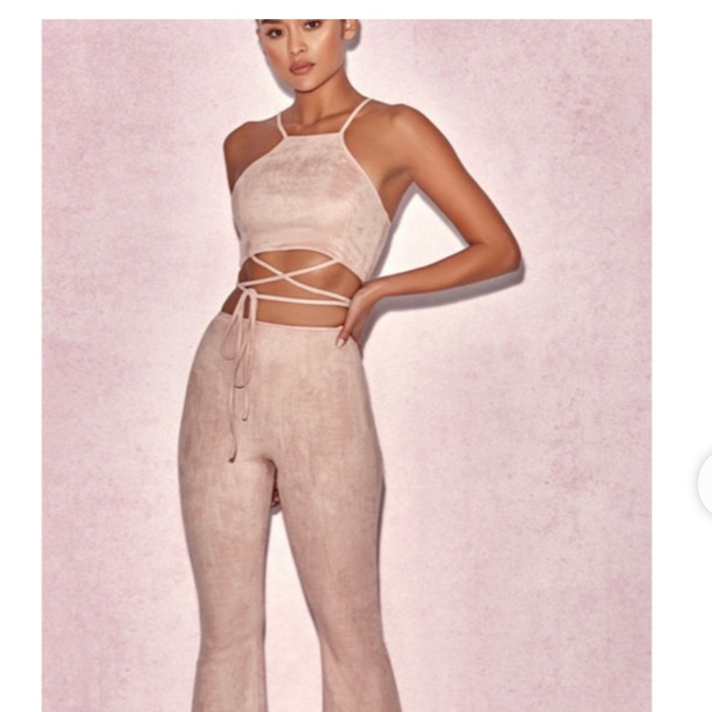 House of CB Marchesa blush crop top